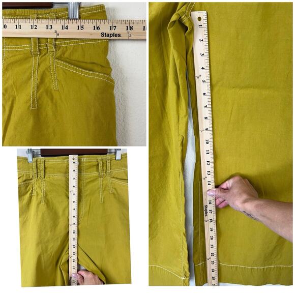 Anthropologie Maeve 32 Mustard Golden Yellow Wide Leg Crop Pants High Rise - Picture 4 of 9